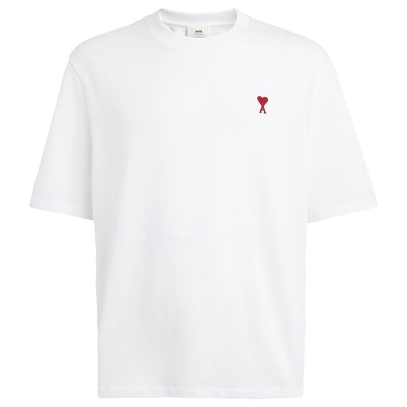 AMI PARIS RED LOGO CREWNECK TSHIRT AUTHENTIC SIZE SMALL - Picture 1 of 4